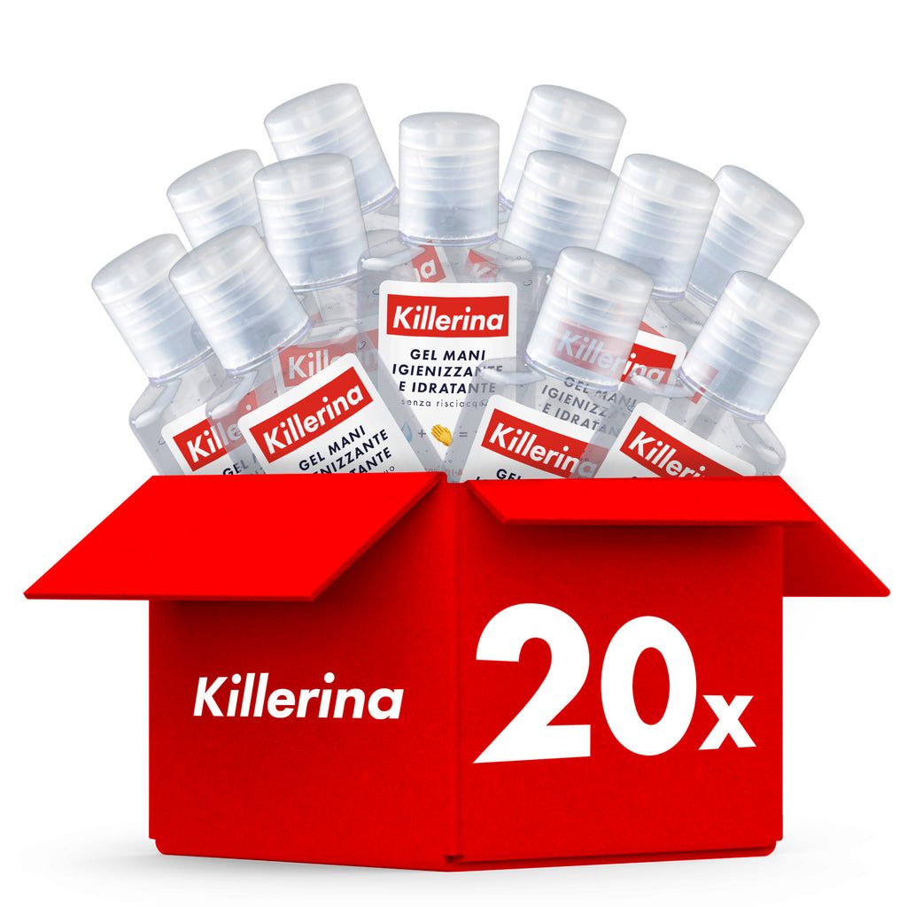 killerina gel disinfettante mani igienizzante & idratante Pack20