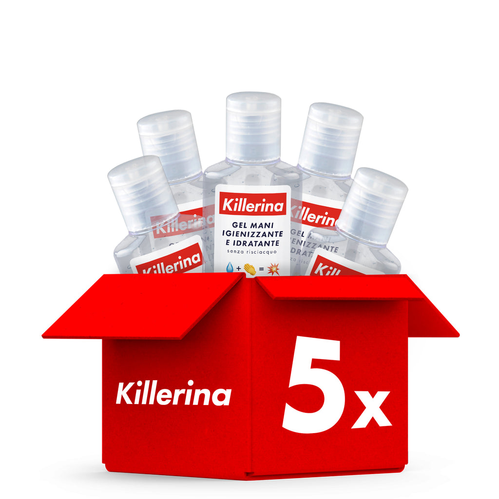 killerina gel disinfettante mani igienizzante & idratante Pack5